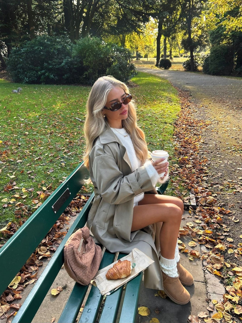 Oversized Double-Breasted Belted Trench Coat - view 3