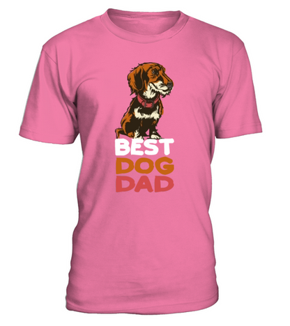 Best Dog Dad T-Shirt - Pink Azalea