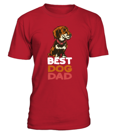 Best Dog Dad T-Shirt - Red
