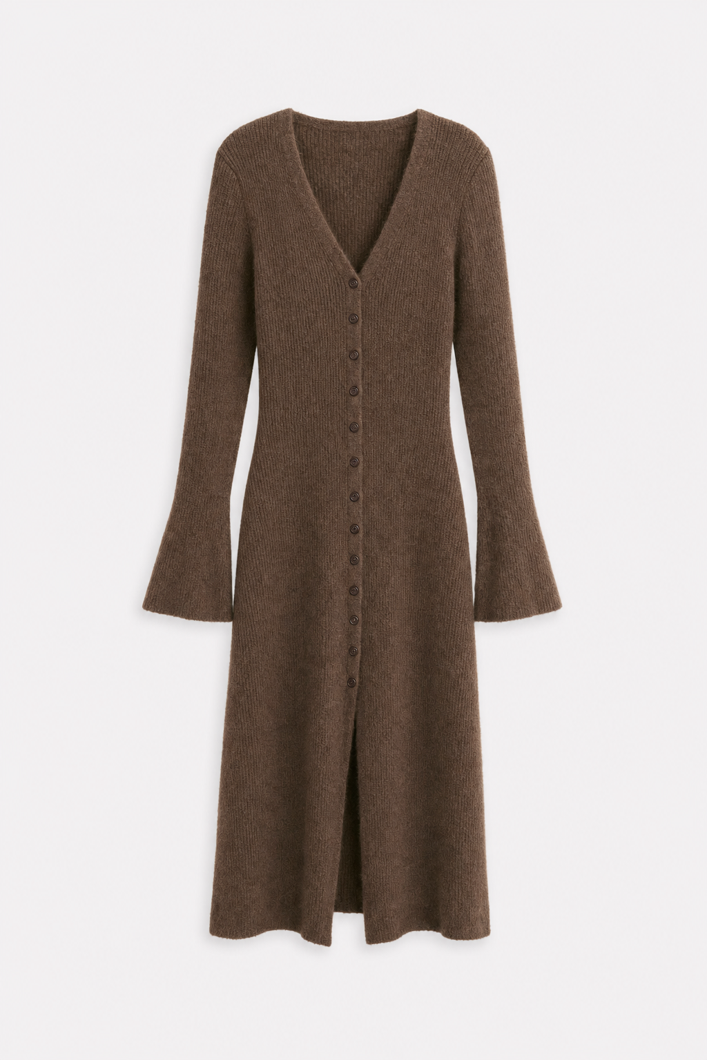 V-Neck Split Front Knit Sweater Dress - view 6