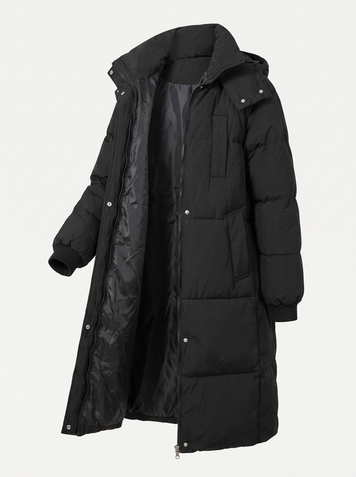 Long Hooded Puffer Coat