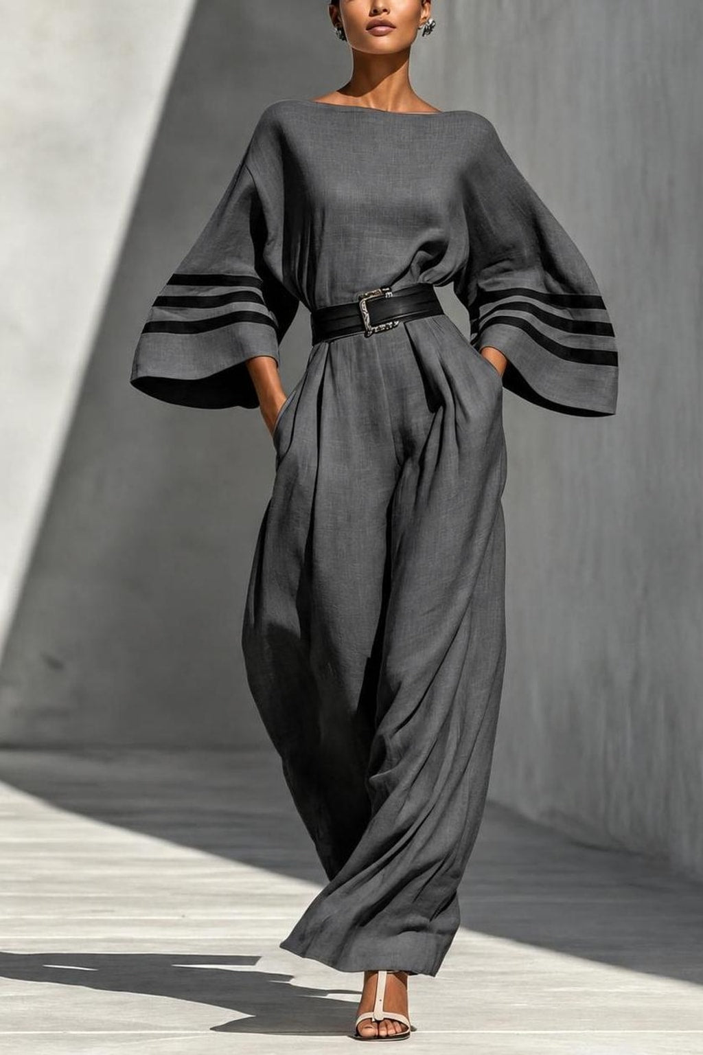 Blend Jumpsuit With Boat Neck - 4