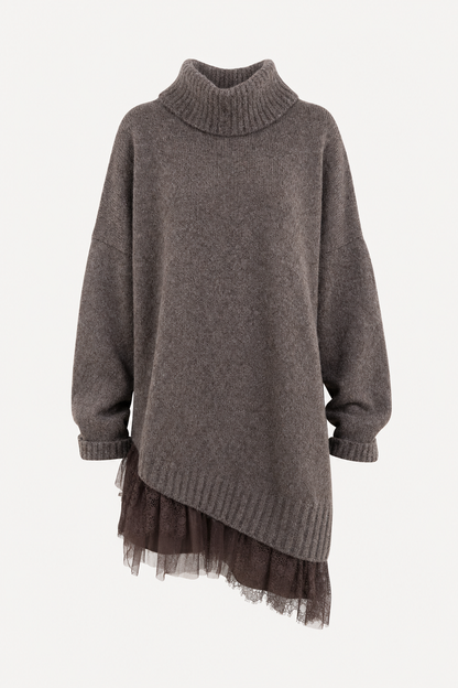 Relaxed Fit Knit Turtleneck Sweater