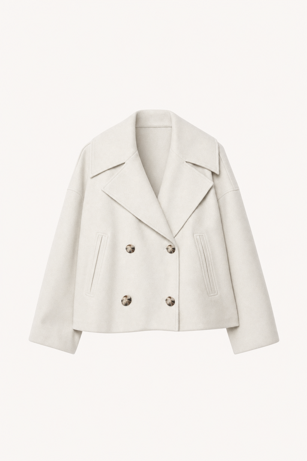 Cropped Double-Breasted Blazer, Pointed Lapels
