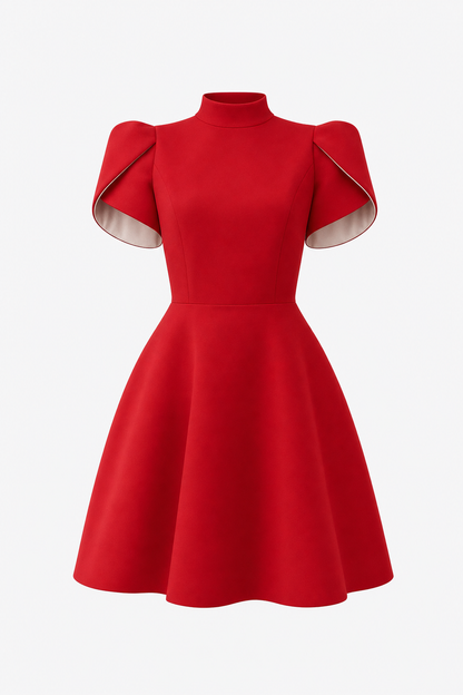 Backless Mini Dress With Satin Bow