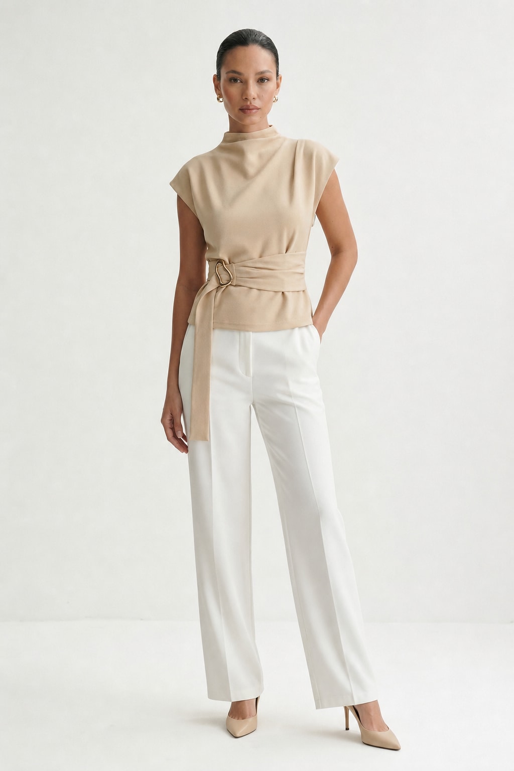 Polyamide Short-Sleeve T-Shirt In Off White - 3