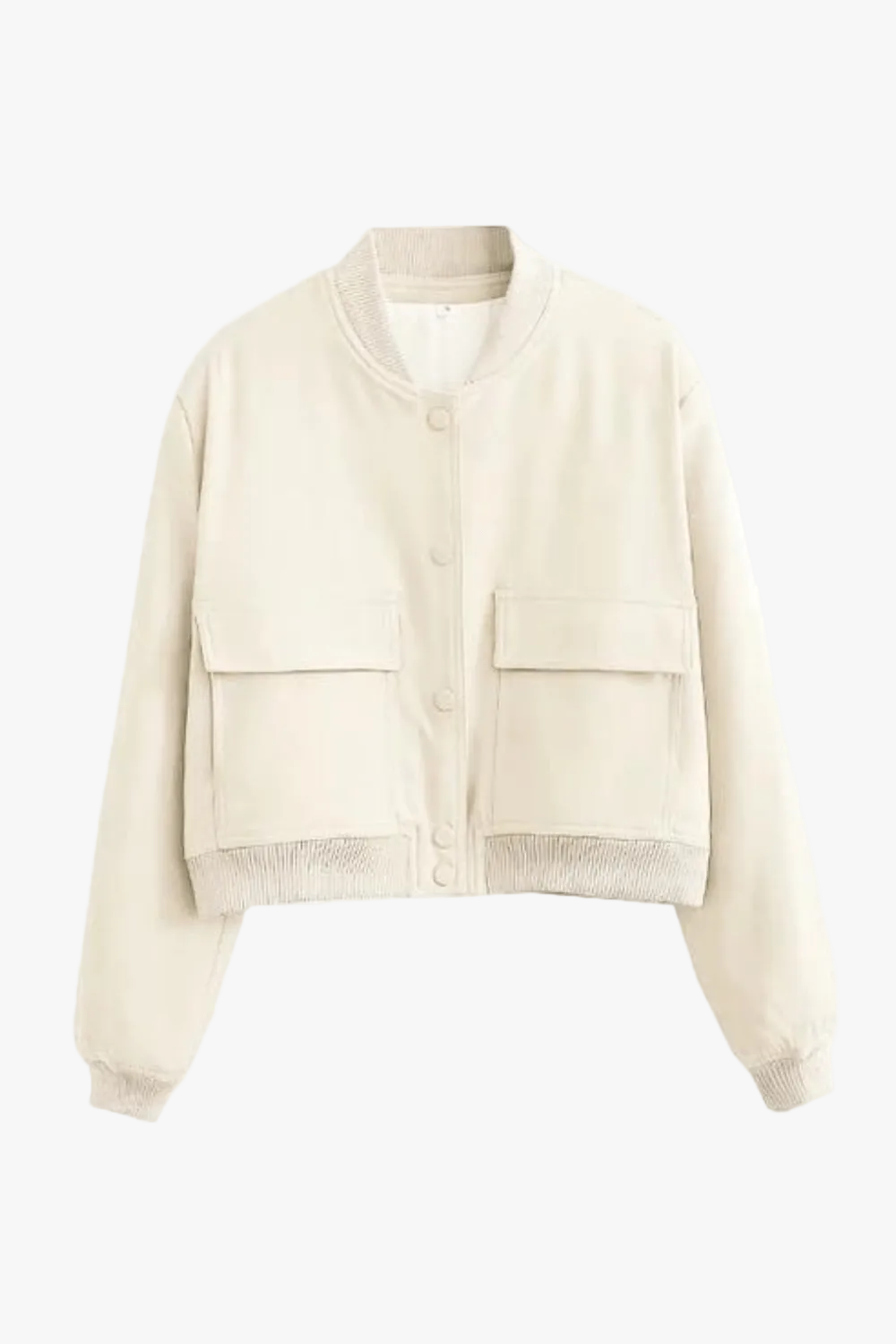 Modern Woven Bomber Jacket with Rib-Knit Trim - 8