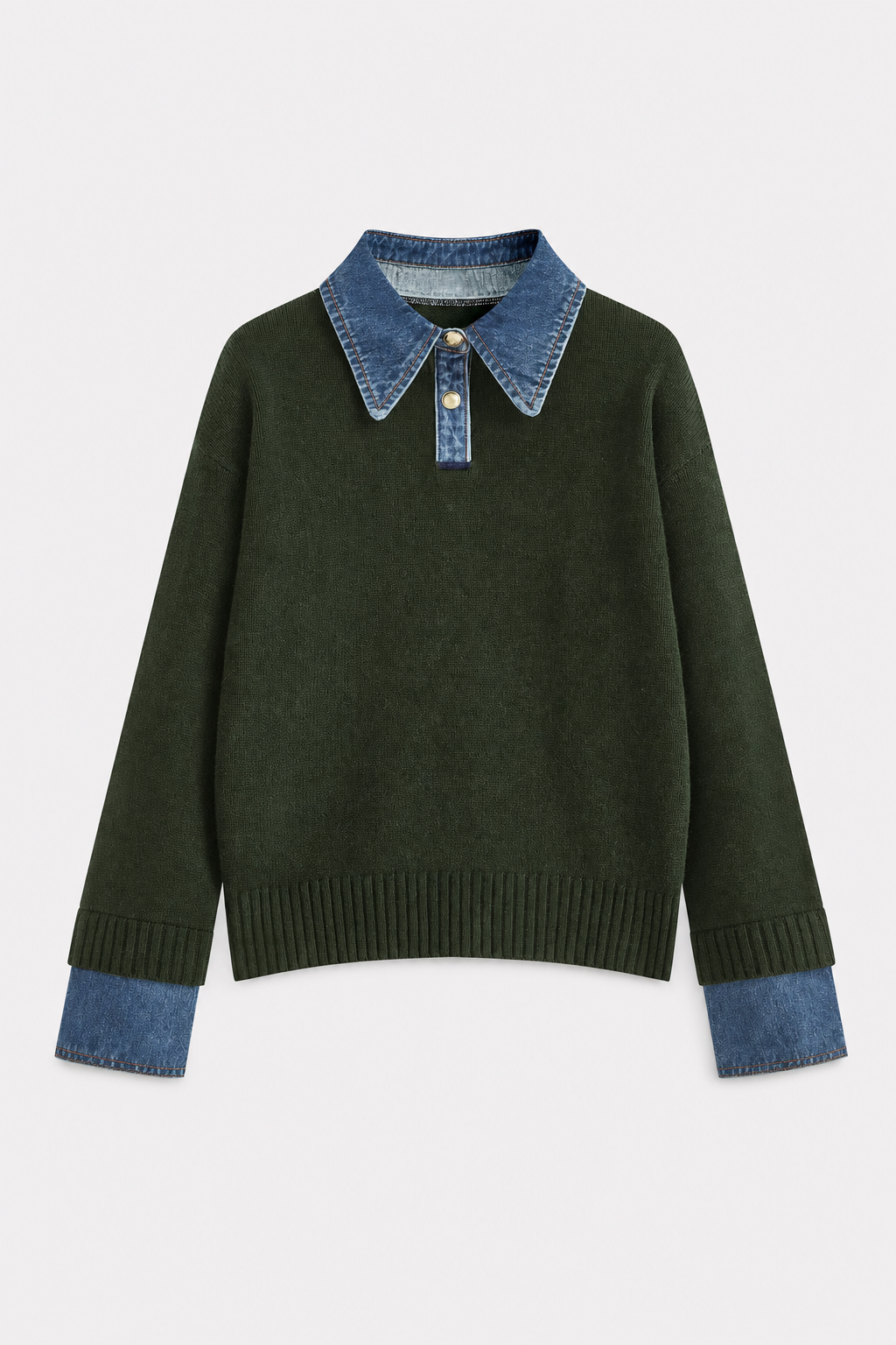 Panel Lapel Relaxed Knit Sweater - view 8