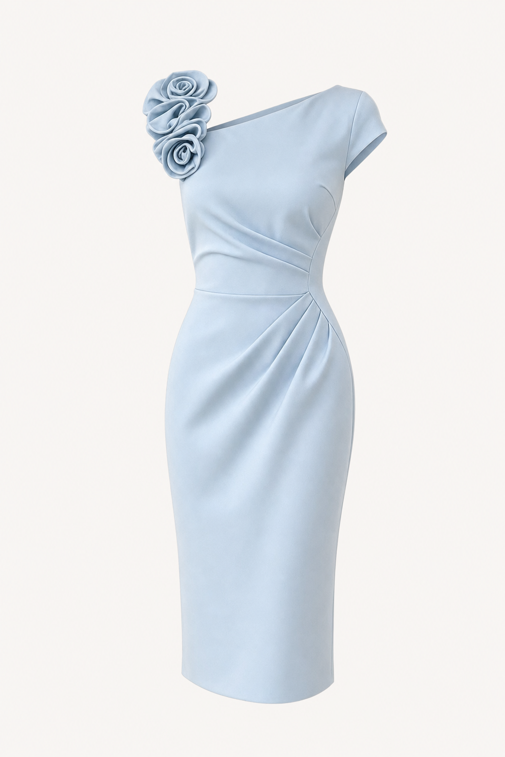 Floral Pleated Waist Midi Dress