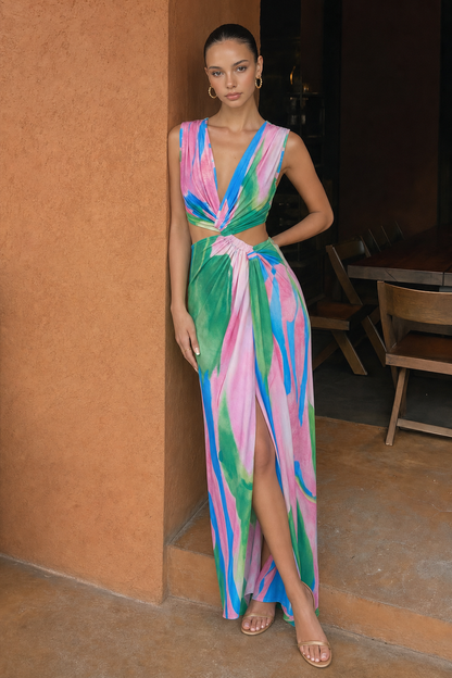 Twist Cutout Jersey Maxi Dress - view 5