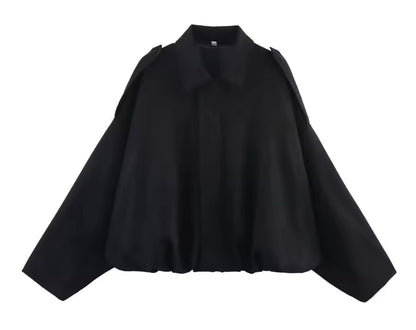 Faux Suede Oversized Jacket with Pockets - view 4