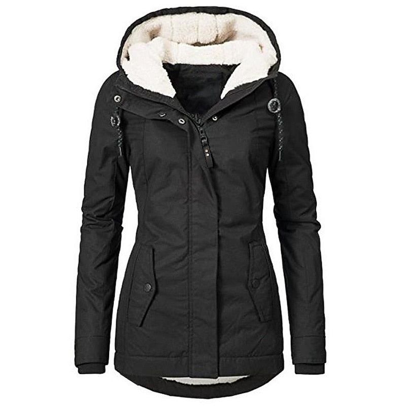 Hooded Winter Parka with Adjustable Waist - view 2