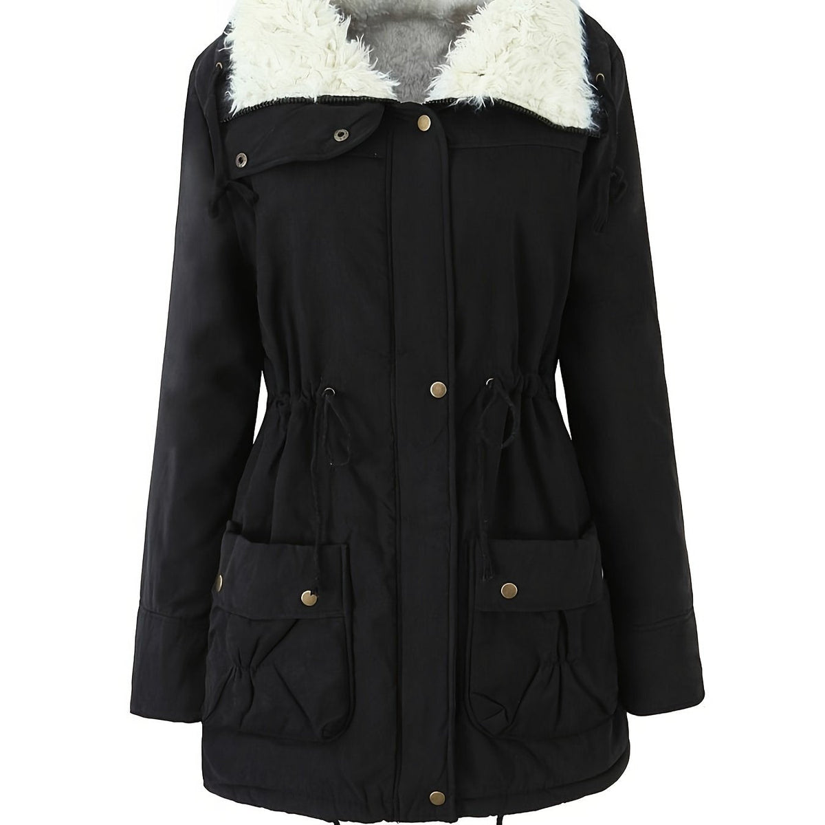 Fleece Lined Hooded Winter Parka, Mid-Length