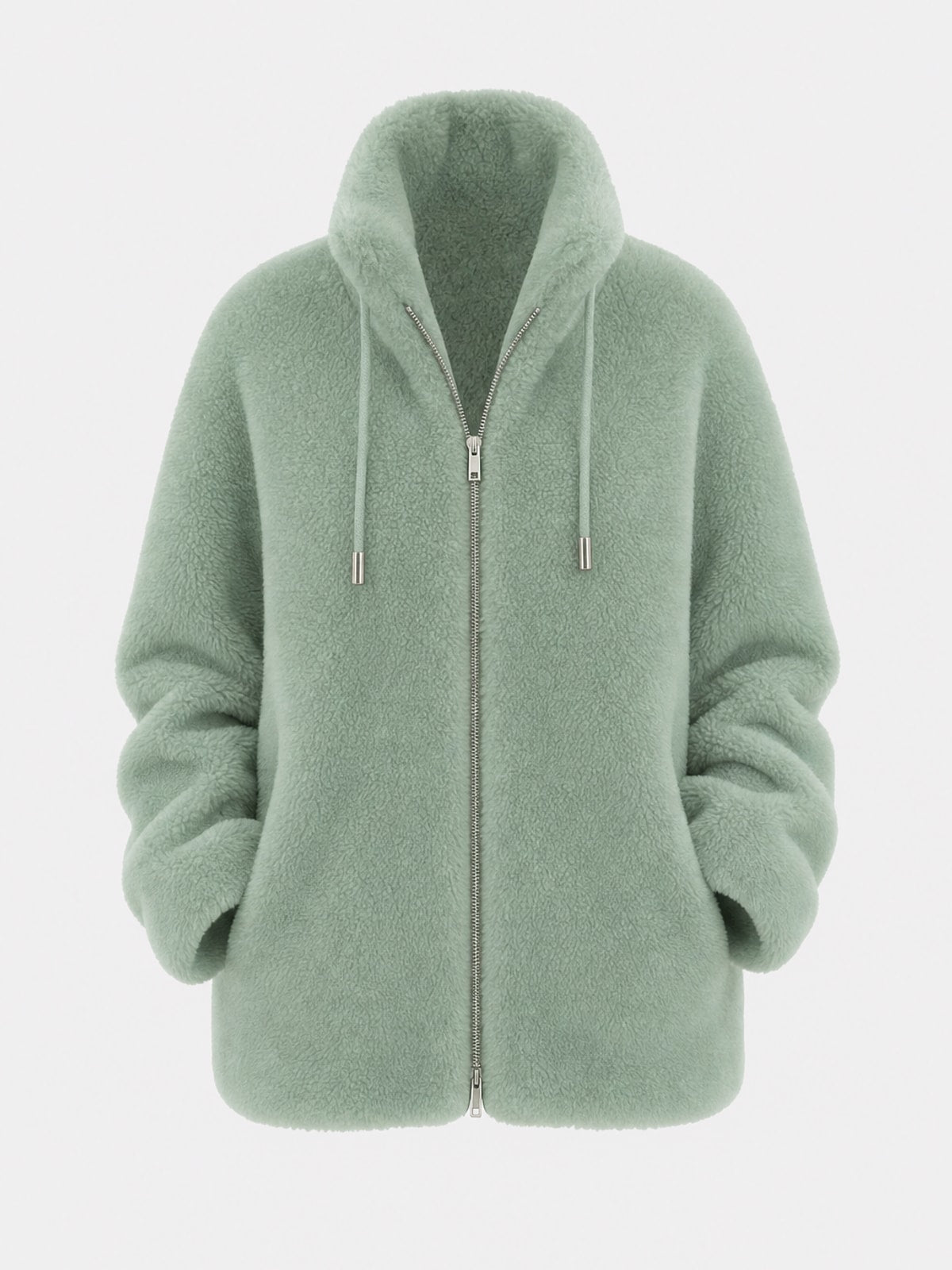 Full-Zip Cozy Coat With Soft Warmth & Side Pockets - 1