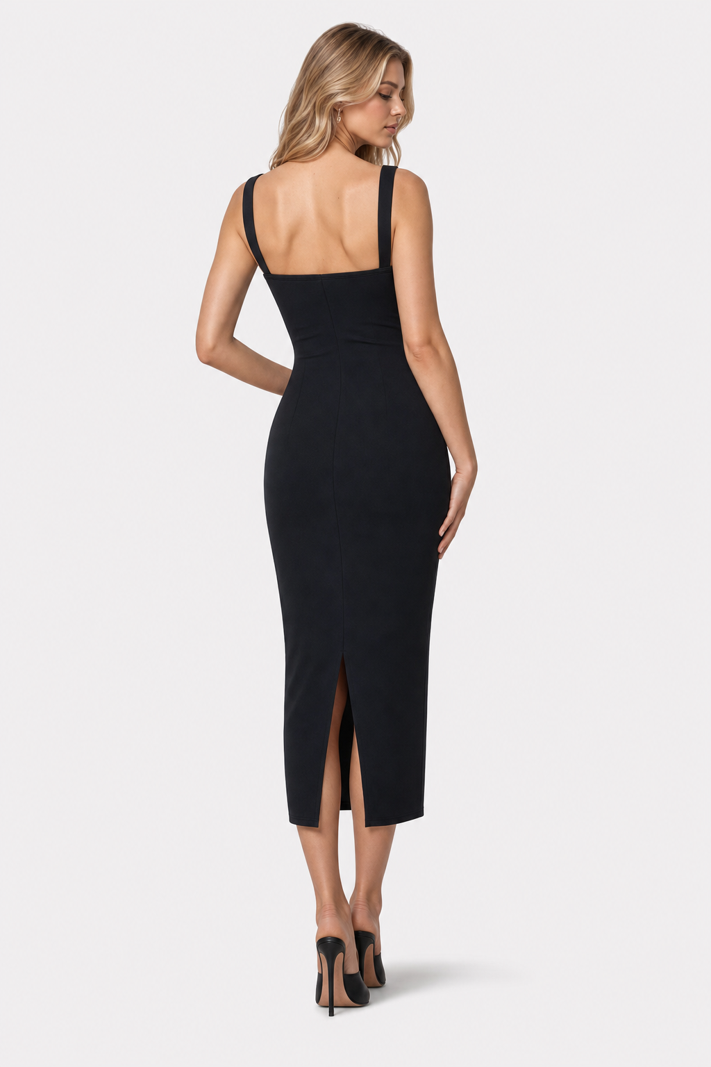 Ruched Bustier Mesh Midi Dress - view 4