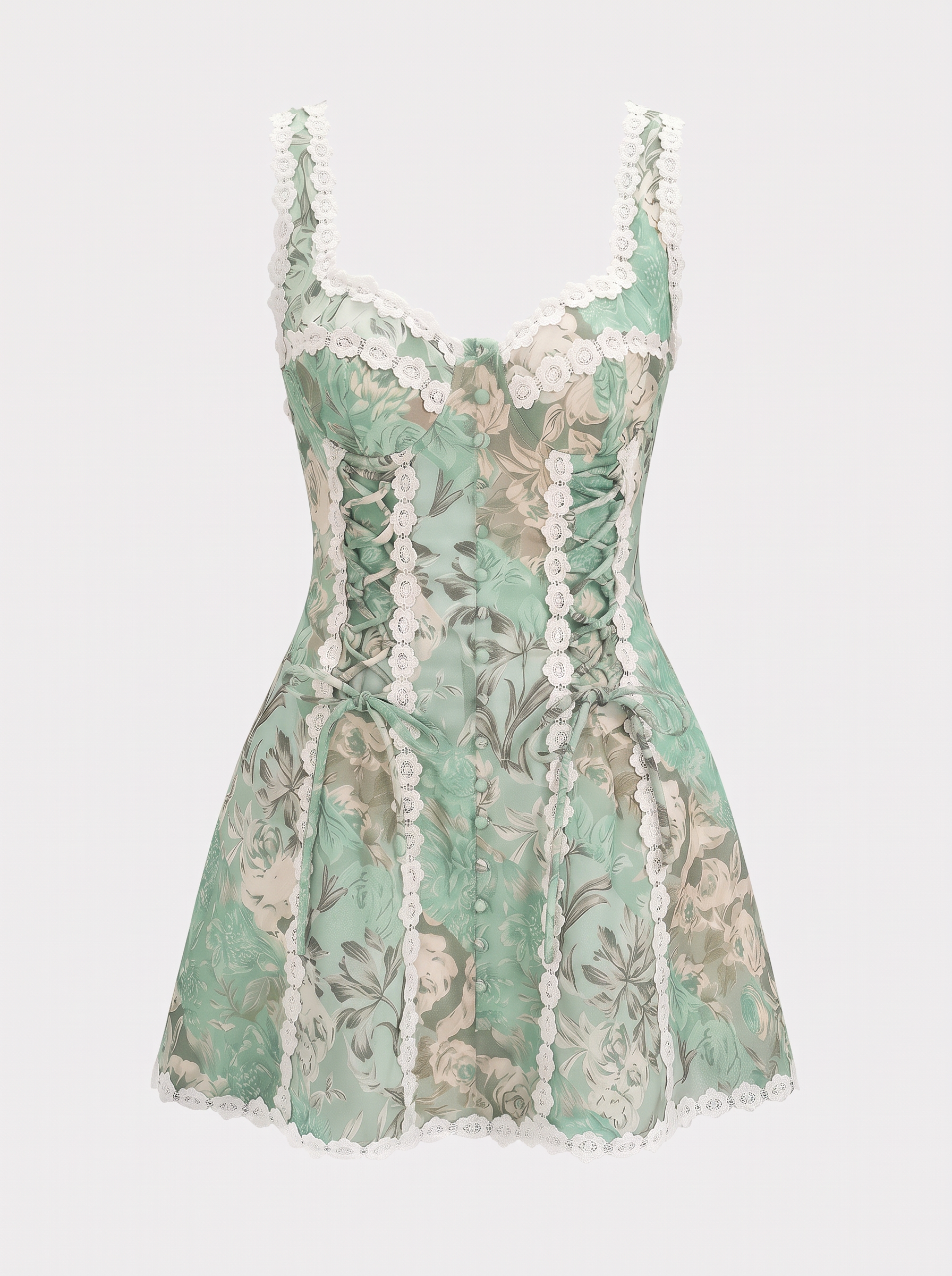 Tie-Front Linen Blend Mini Dress - view 6