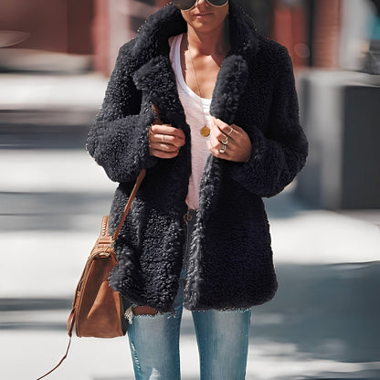 Thick fleece jacket in a fitted winter cut - view 5