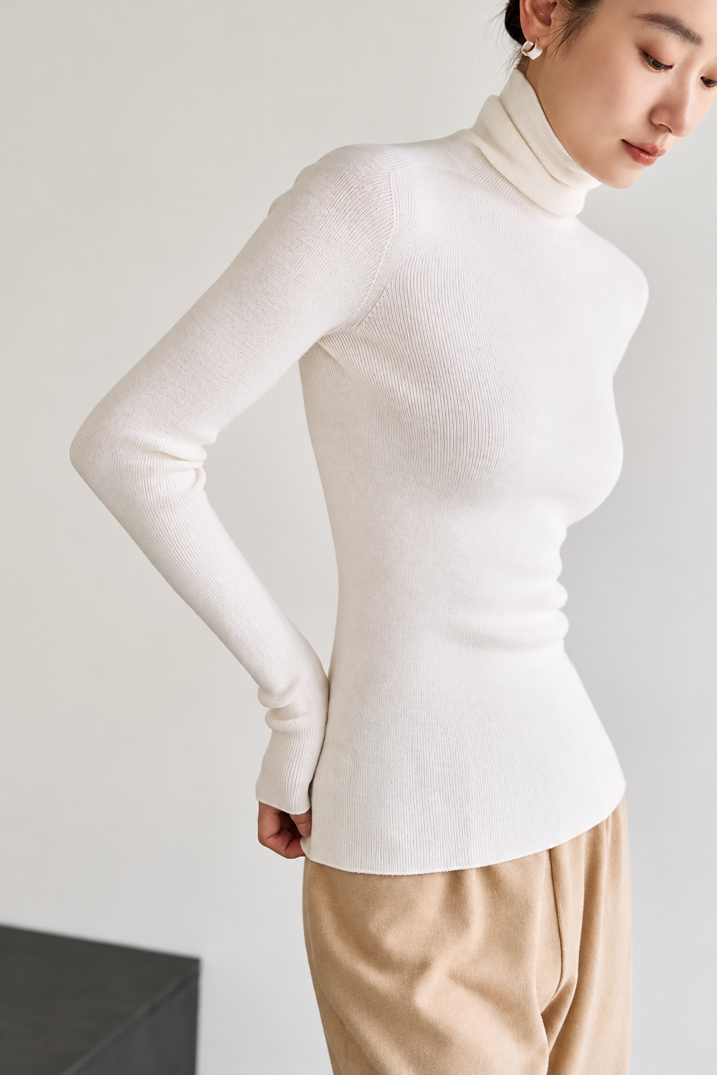 Acrylic Cotton Turtleneck Sweater Slim Fit - 3