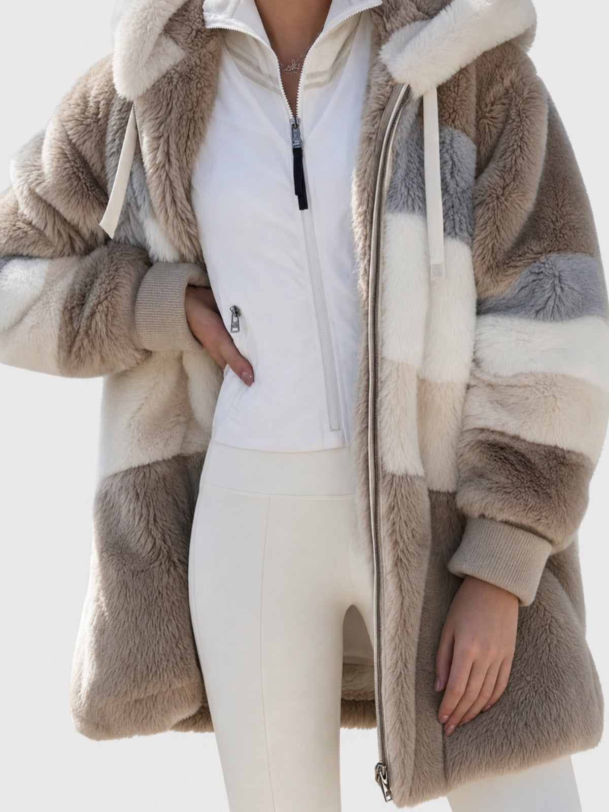 Women's Puffer Jacket with Faux-Fur Hood Warm Winter Coat - 5