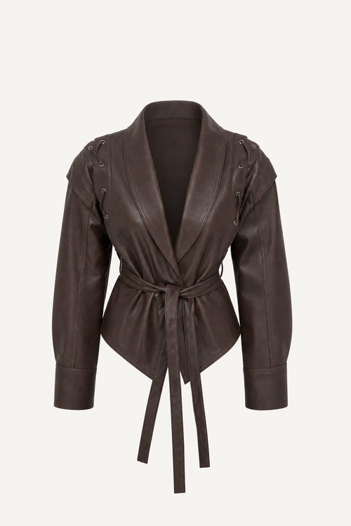 Relaxed Leather Biker Jacket