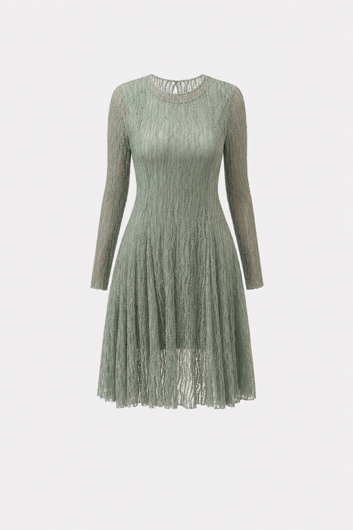 Mint Rhinestone Long Sleeve Midi Dress