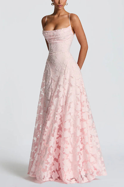 Floral Burnout Jersey Maxi Dress, Lace-Up Back - view 7