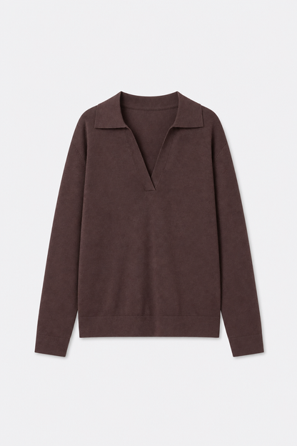 Relaxed Collared Pullover Sweater - view 6