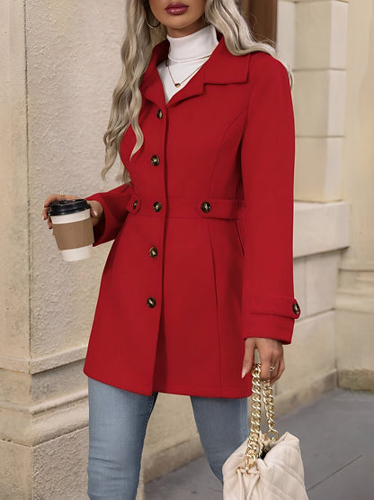 Notch Collar Belted Trench Coat - view 16