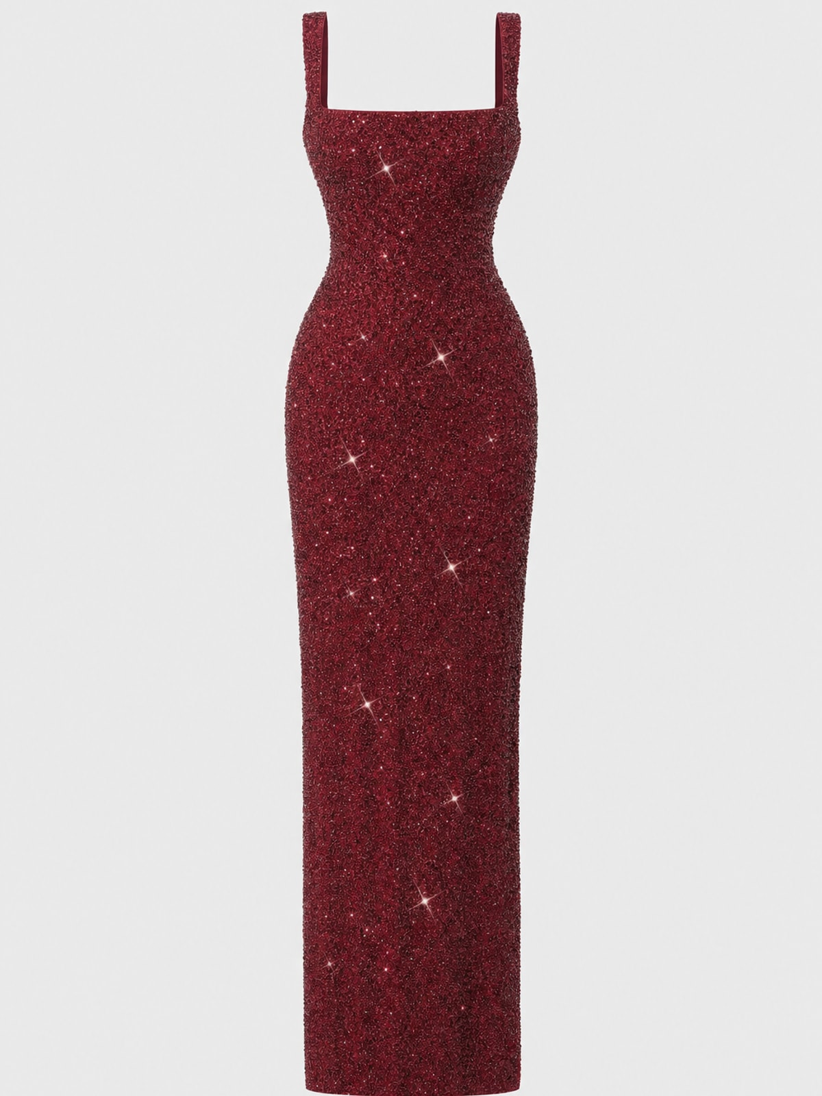 Sequin Chiffon Maxi Dress With Lace Up Back - 1