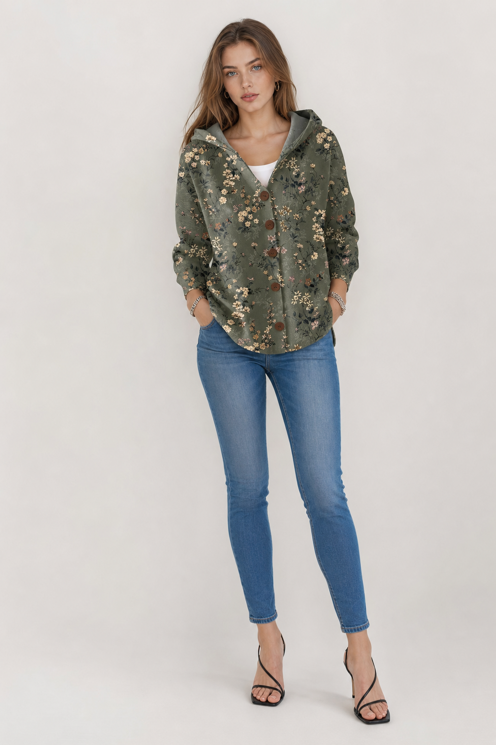 Cozy Hooded Button Front Cardigan Sweater - 5
