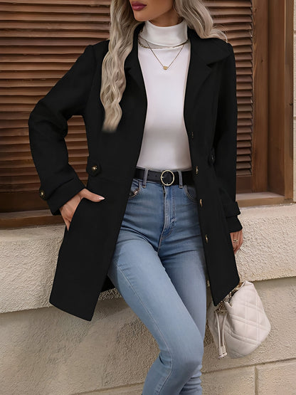 Notch Collar Belted Trench Coat - view 18