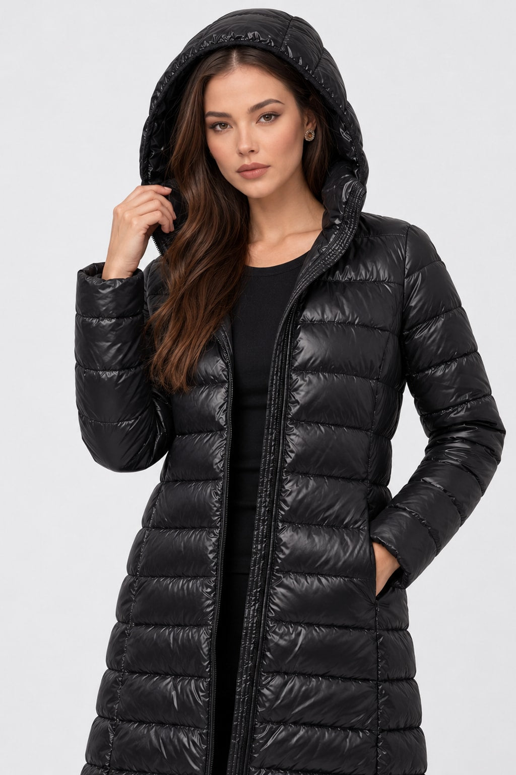 Quilted Outerwear Puffer Jacket With Hood - 2