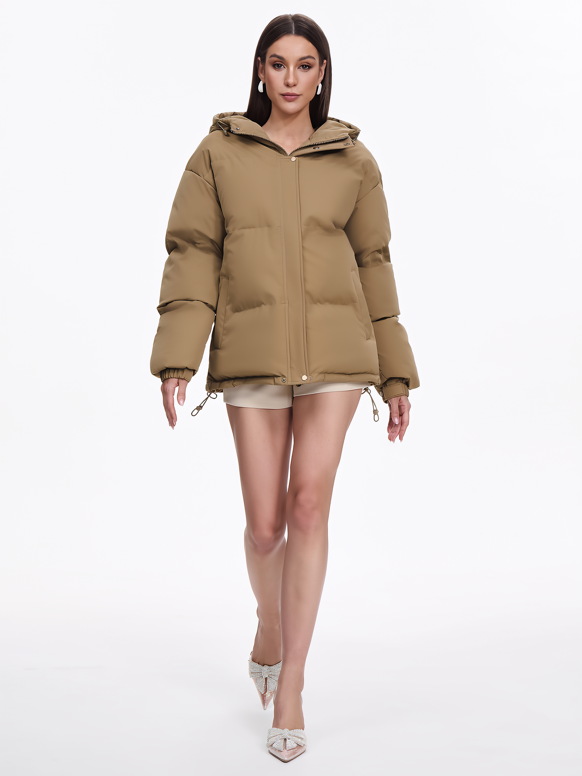 Quilted Puffer Jacket With Adjustable Hood - view 4