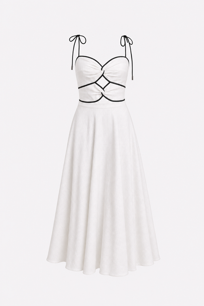 Cutout Tie-Strap Maxi Dress, Woven - view 6