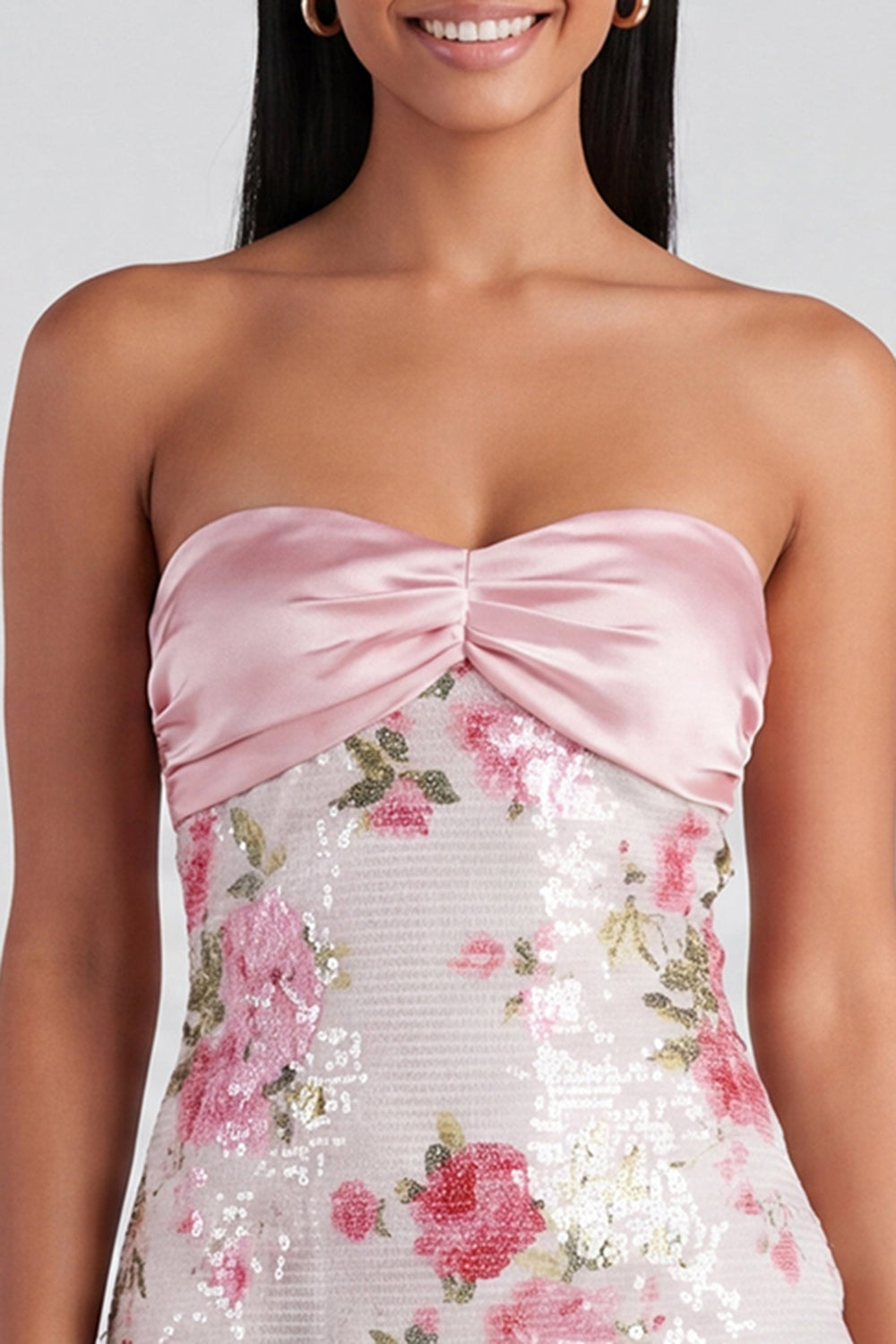 Sequin strapless fitted mini dress - view 3