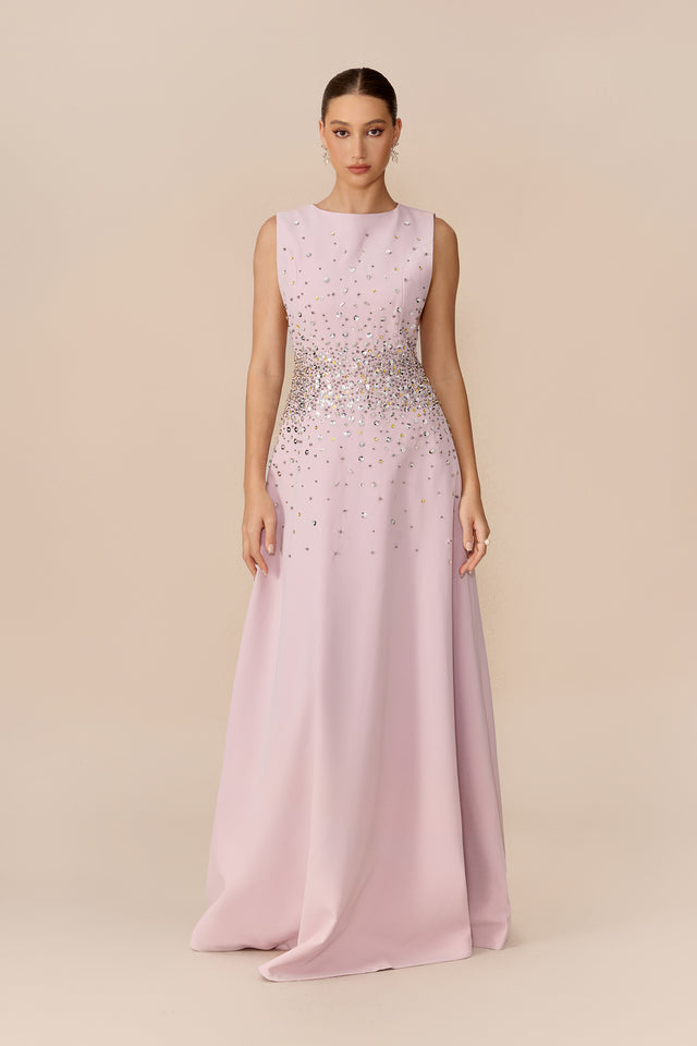 Terylene Crystal Embellished Sleeveless Maxi Dress - 2