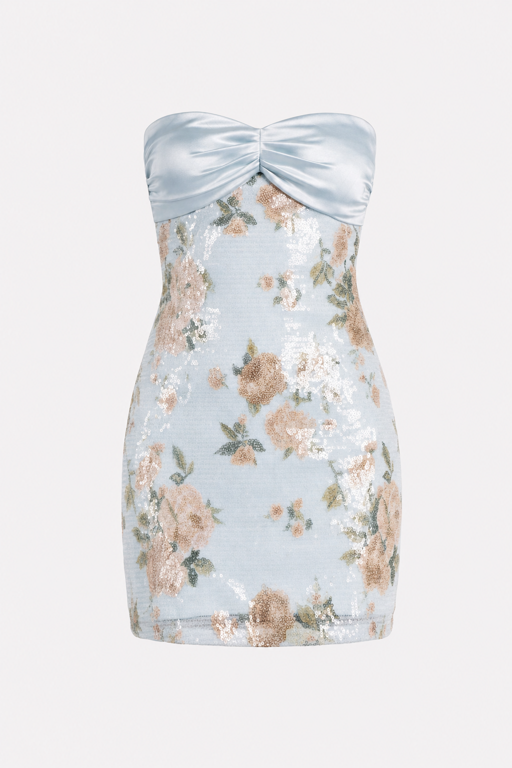 Sequin strapless fitted mini dress - view 6