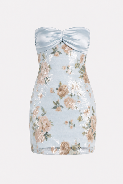 Sequin strapless fitted mini dress - view 6
