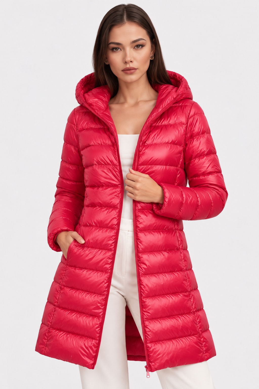 Quilted Outerwear Puffer Jacket With Hood - 7