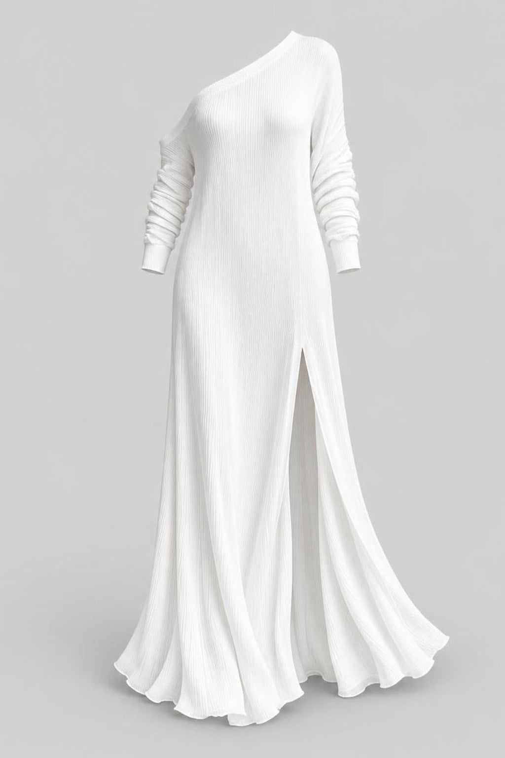 Soft Breathable One-Shoulder Midi Dress - 1