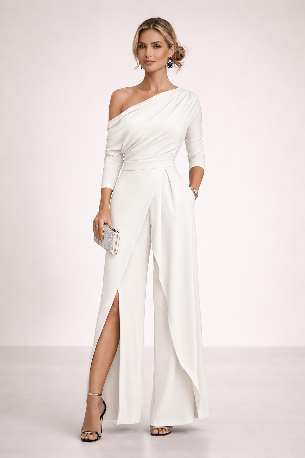 One-Shoulder Wide-Leg Jumpsuit - 6