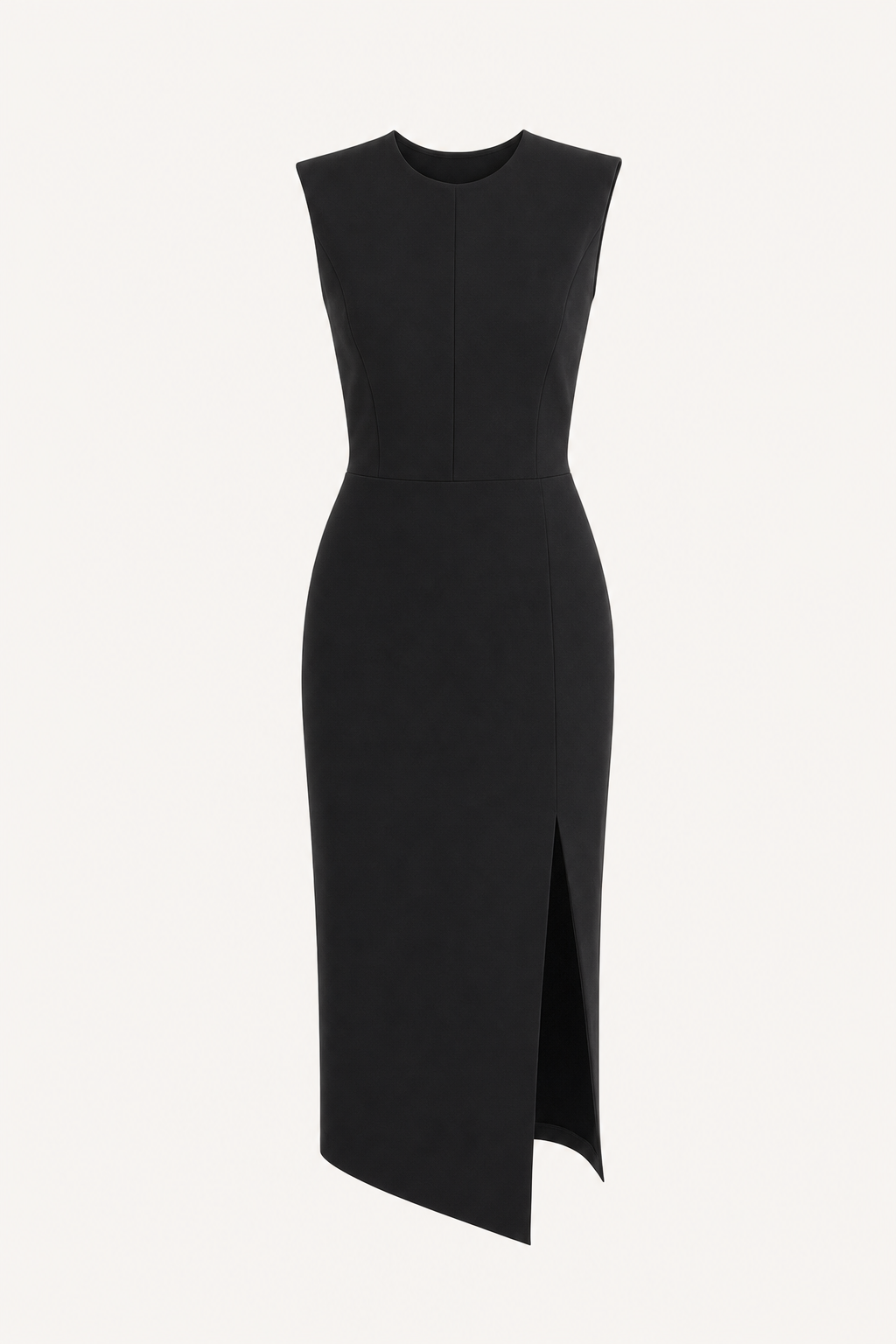 Sleeveless Midi Dress With Side Slit
