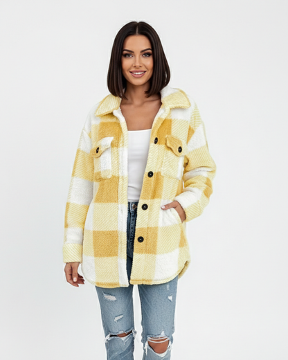 Plush Plaid Winter Jacket - view 4