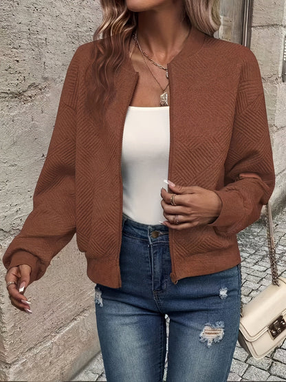 Quilted Knit Bomber Jacket - view 9