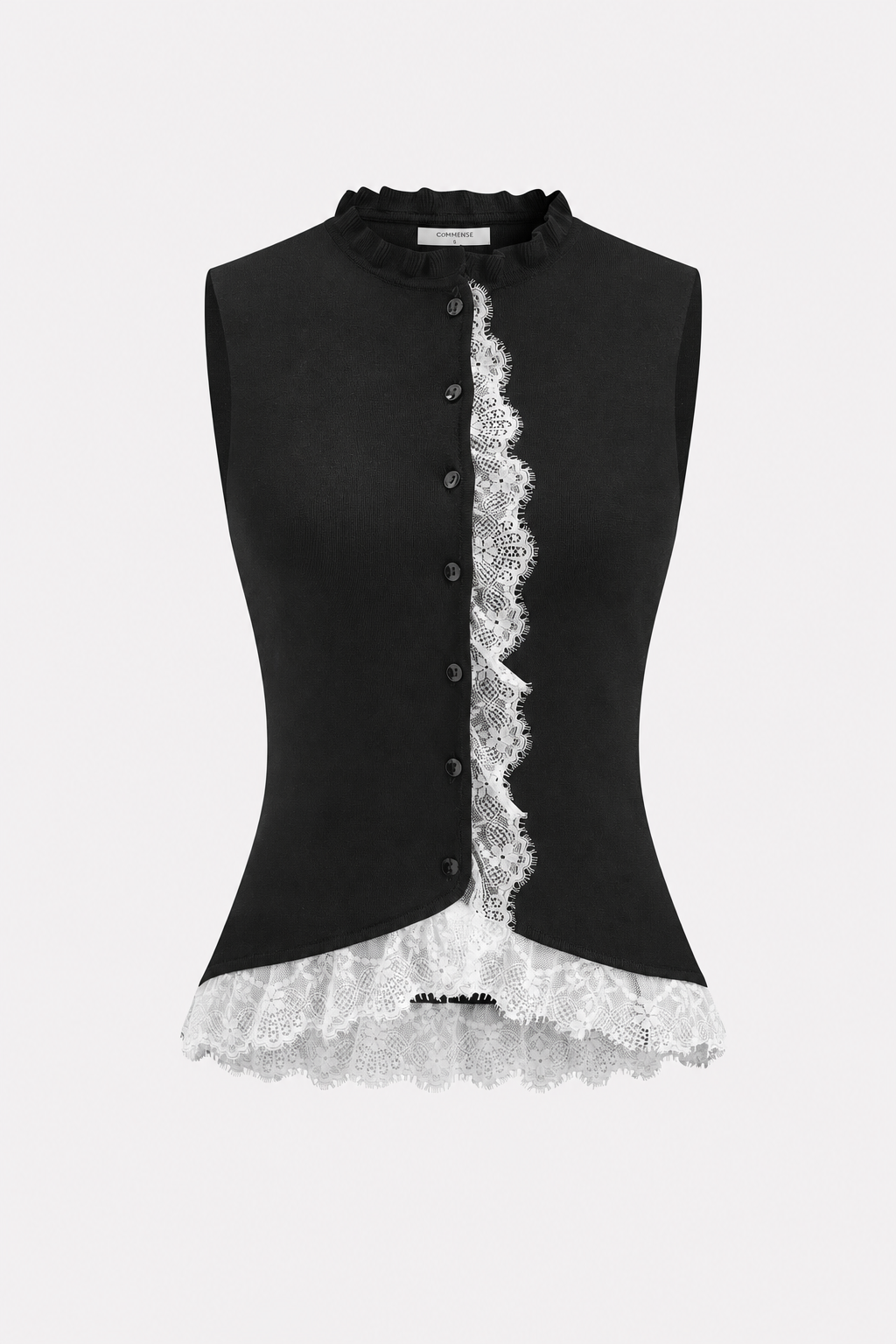 Lace Trim Knit Sweater Vest