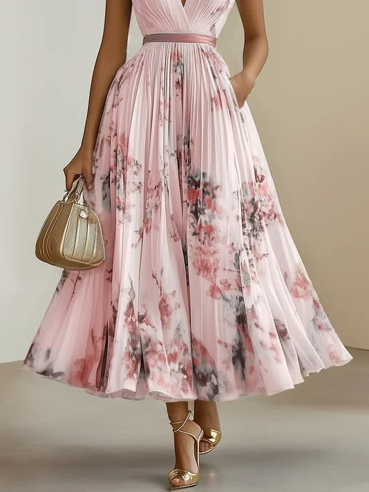 Flowing Wrap V-Neck Midi Dress in Six Colors - view 5
