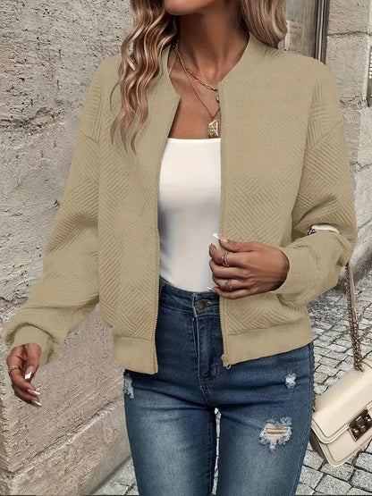 Quilted Knit Bomber Jacket - view 12