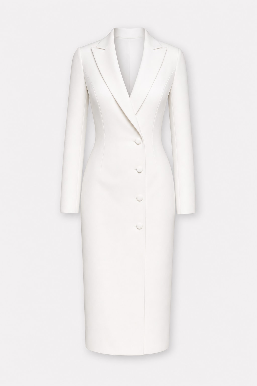 Elegant Tailored V-Neck Midi Blazer Dress - 1
