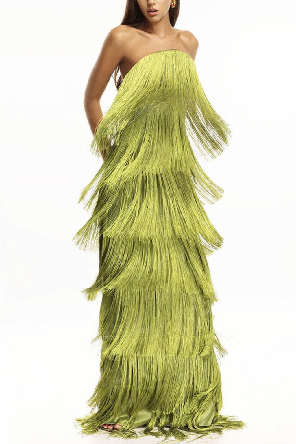 Off Shoulder Maxi Dress with Tassel Detail - 3