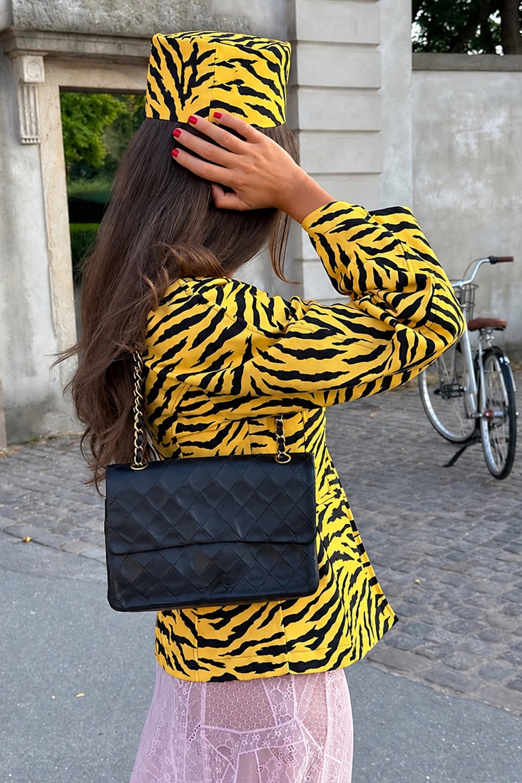 Jacket Cropped Tiger Print Stand Collar - 7